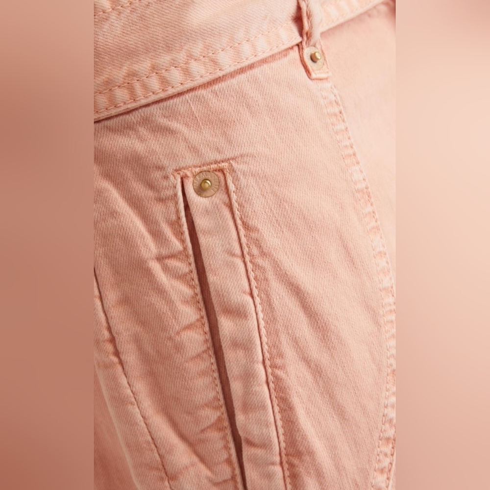 Zimmermann Cropped High-Rise Tapered Peach Jeans Size 0 - Picture 3 of 15